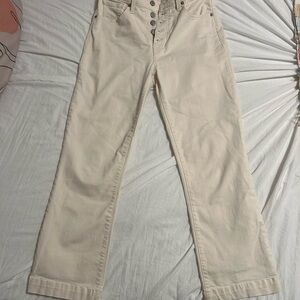 Lucky Brand Cream High-Rise Crop Mini Boot Jeans